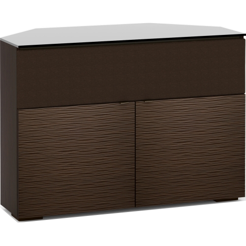 Berlin 329CR 44" Extra Tall Corner TV Stand Cabinet with Center Speaker Opening in Textured Wenge